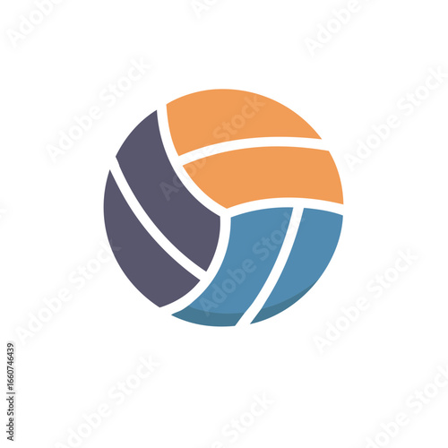 Multicolor Volleyball Icon Volleyball Symbol Team Sport Equipment Vector Illustration