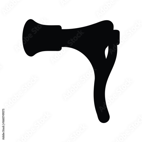 Silhouette of a vintage bicycle brake lever on a clean white background