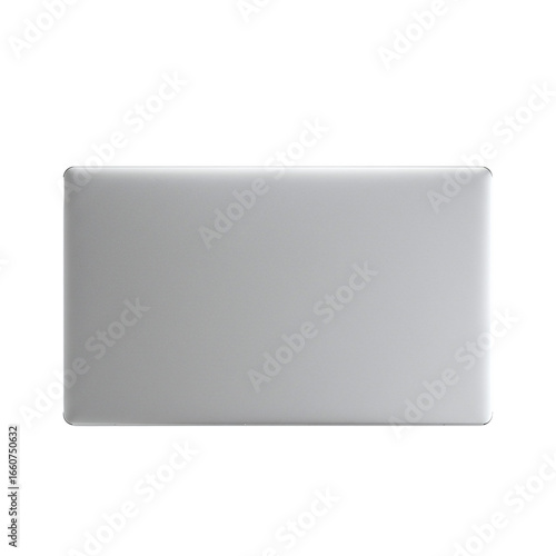 Modern Silver Laptop Back View Technology Device Digital Work