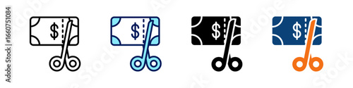 Tax Deduction All In One Icon Multi Styles Vector Set
