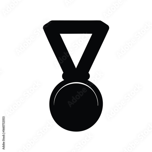 Simple black and white illustration of an award medal or medallion