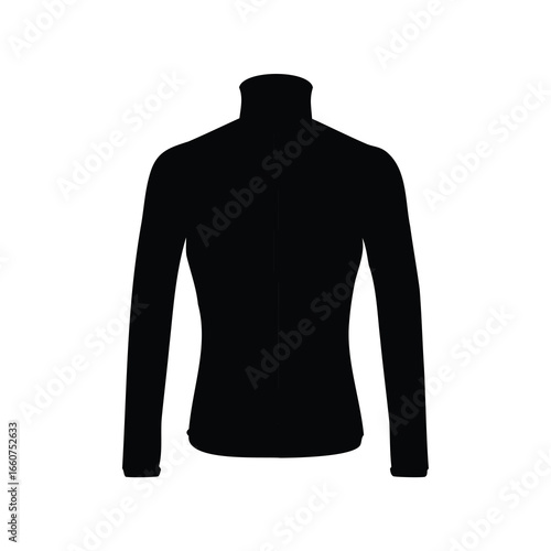 Silhouette of long sleeve jacket front view