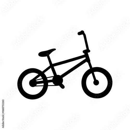 Simple Silhouette of a BMX Bike Ready for Thrilling Stunts and Tricks