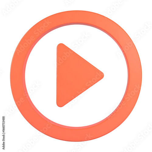 Free Download Glossy Orange-Red Play Button Symbol Isolated on Transparent PNG Background - GFXLoad