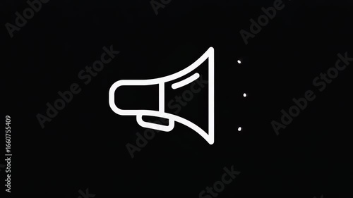 megaphone announcement object sign line simple flat design video animation