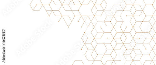 Vector graphic design element with with hexagonal digital geometric science and connection concept