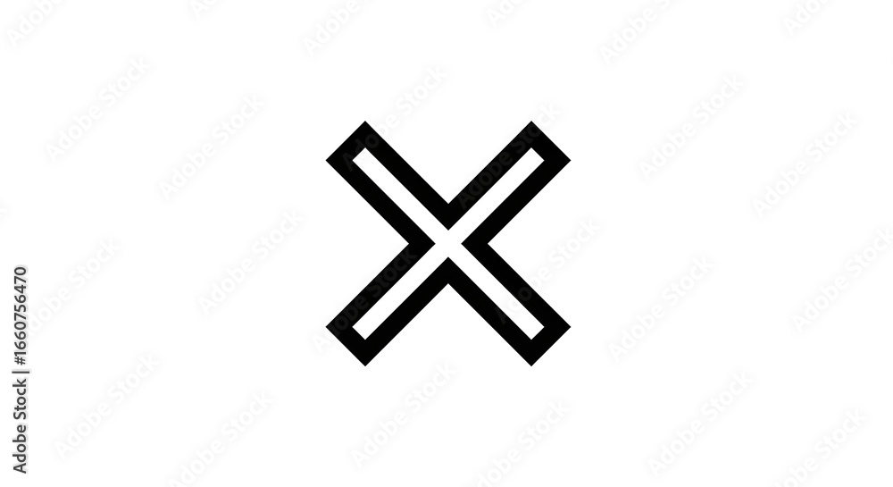 Obraz premium Minimalist Black Cross Symbol on White Background for Design and Web Use