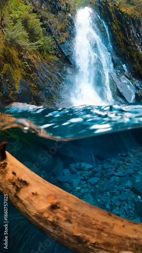 waterfall in the mountains