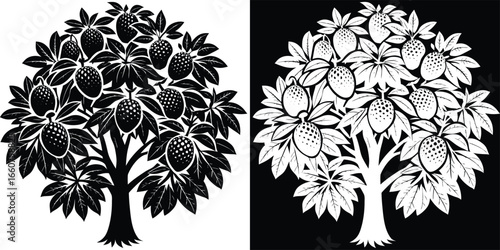 Vibrant fruit tree bursting with ripe produce, a symbol of abundance and natural growth, perfect for healthy living themes