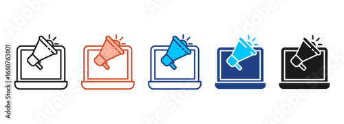 Digital Marketing Icon Set Multiple Style Collection