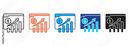 Profit Icon Set Multiple Style Collection