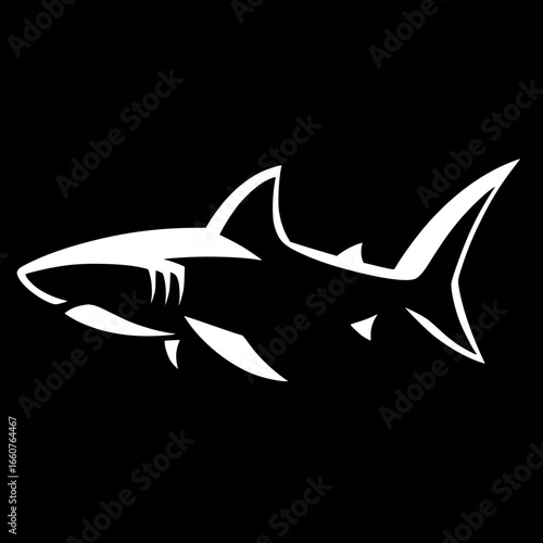 Sharp simple shark silhouette