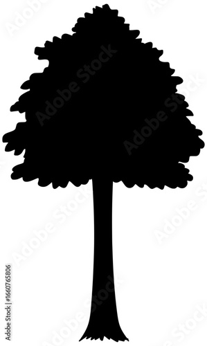 Long Leaf Pine Tree Silhouette Vector Shadow Illustration