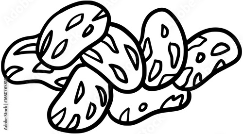 Frijoles Beans Vector Outline Line Art Drawing