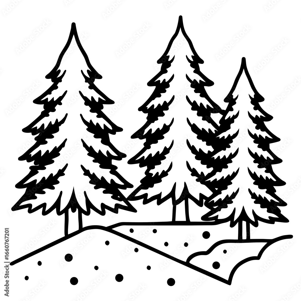 Obraz premium Pine Snow Texture Vector