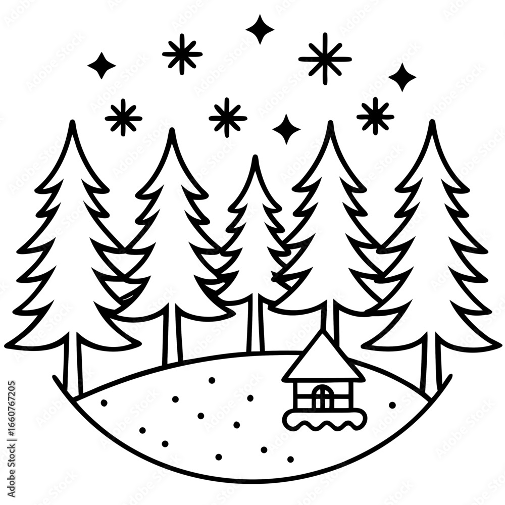 Obraz premium Pine Snow Texture Vector