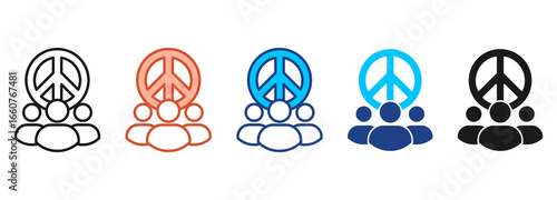 Peace Icon Set Multiple Style Collection