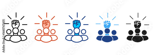 Group Icon Set Multiple Style Collection