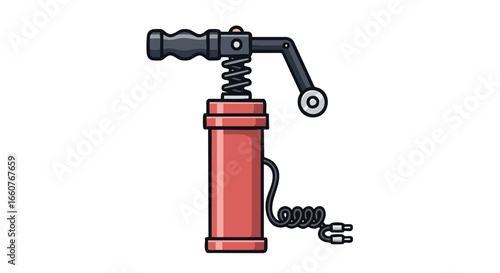 Illustrated mechanical pump, demonstrating a simplified design for versatile applications and educational usage across diverse fields showcasing