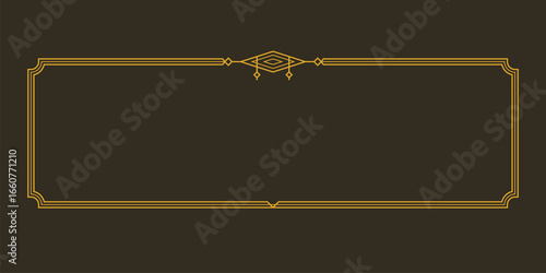 Art deco style text and quote banner frame