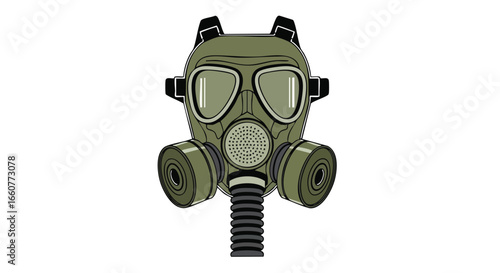 Illustration of a military gas mask symbolizing protection in hazardous environments and strategic preparedness for emergency scenarios where air
