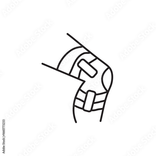 Knee Orthopedic Brace icon Isolated flat vector in outline vector illustration for web and app..eps