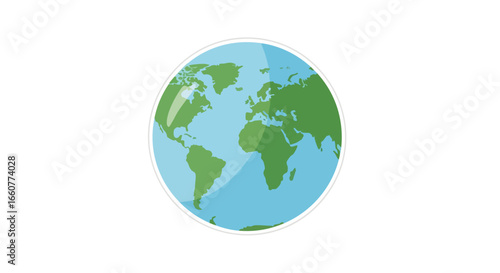 Earth in Minimalist Style: Flat Vector Representation of Global Geography for Design Projects