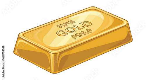 Illustrative Representation of a Gleaming 999.9 Fine Gold Bar Symbolizing Investment and Wealth Accumulation