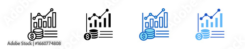 Market Capitalization  Icon Set Multiple Style Collection