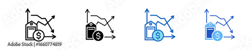 Price Volatility  Icon Set Multiple Style Collection