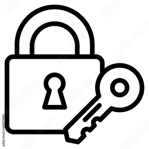 Lock and key icon in vector illustration