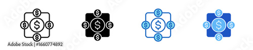 Hedge Fund  Icon Set Multiple Style Collection