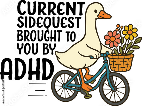 Side Quest Brought to You By ADHD vector