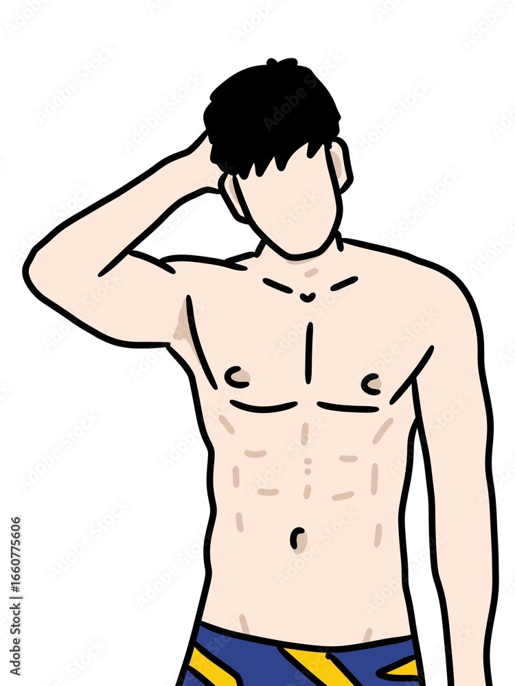 Fototapeta premium cute man cartoon on white background