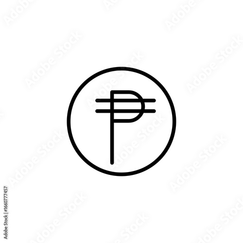 Cuba peso icon Flat vector set outline vector illustration for web and app..eps
