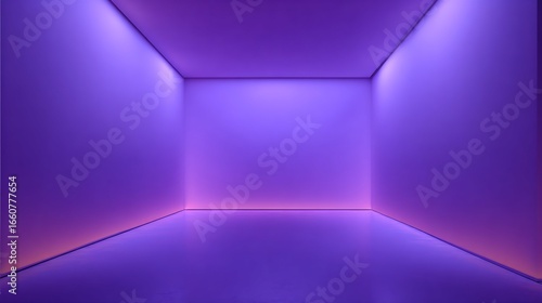 Purple-Lit Room Interior with Integrated Lighting