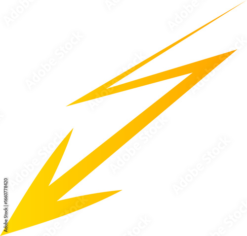  gold lightning arrow design element	