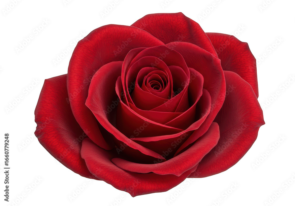 Naklejka premium A single red rose isolated on transparent background