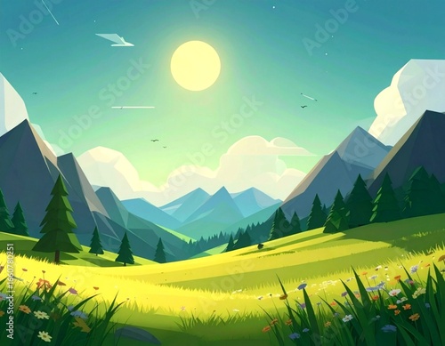 landscape with mountains