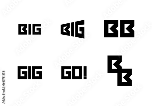 Modern Black Word Design Set on White Background