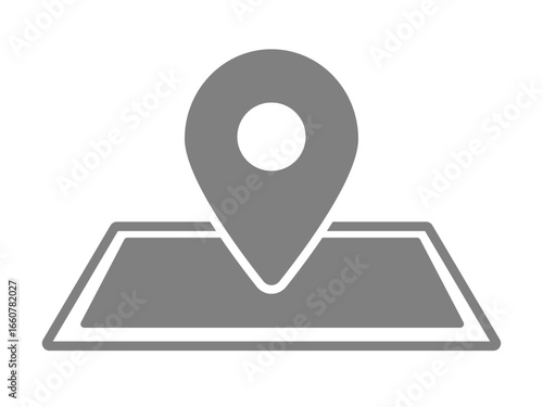 地図とマップピン（シルエットアイコン）