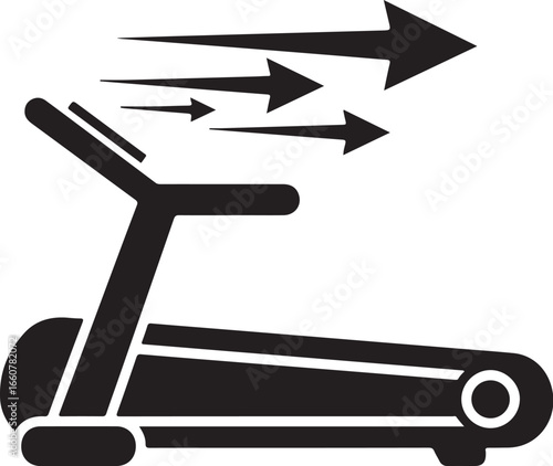Fitness exercise wellness related icon vector art of speedy treadmill isolated on white isolated background