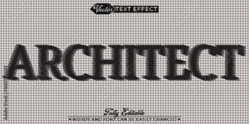 Architect Building Design Vector Fully Editable Smart Object Text Effect