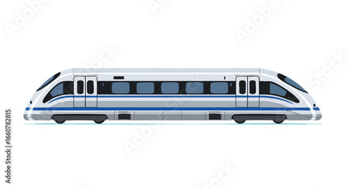 Modern High-Speed Train Vector Illustration for Efficient Transportation Systems