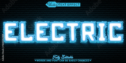  Electric Power Energy Vector Fully Editable Smart Object Text Effect