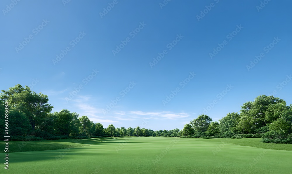 Fototapeta premium _Clear and realistic golf course, generation AI 