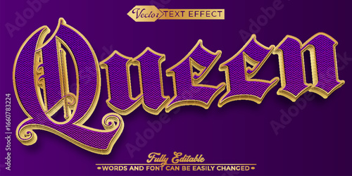  Queen Vector Fully Editable Smart Object Text Effect