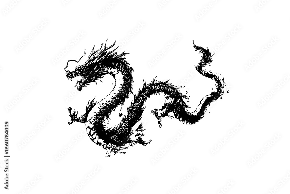 Obraz premium Dragon symbolism mystical power, spiritual energy, and asian culture