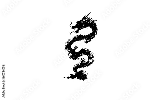 Dragon symbol art mystical oriental tattoo design spiritual art, or representing power and strength