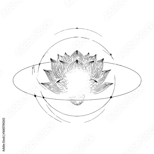 Lotus flower chakra symbol art - spiritual mystical design representing spiritual awakening and enlightenment